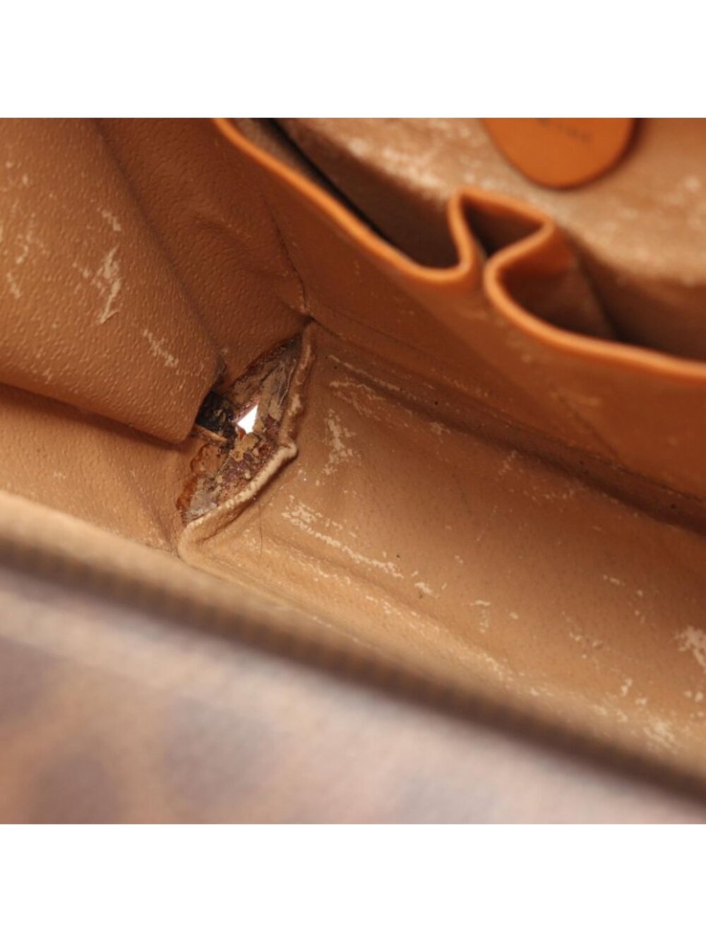 Celine Handbag Macadam Round Charm Dark Brown Canvas Leather Hand - Picture 8 of 13
